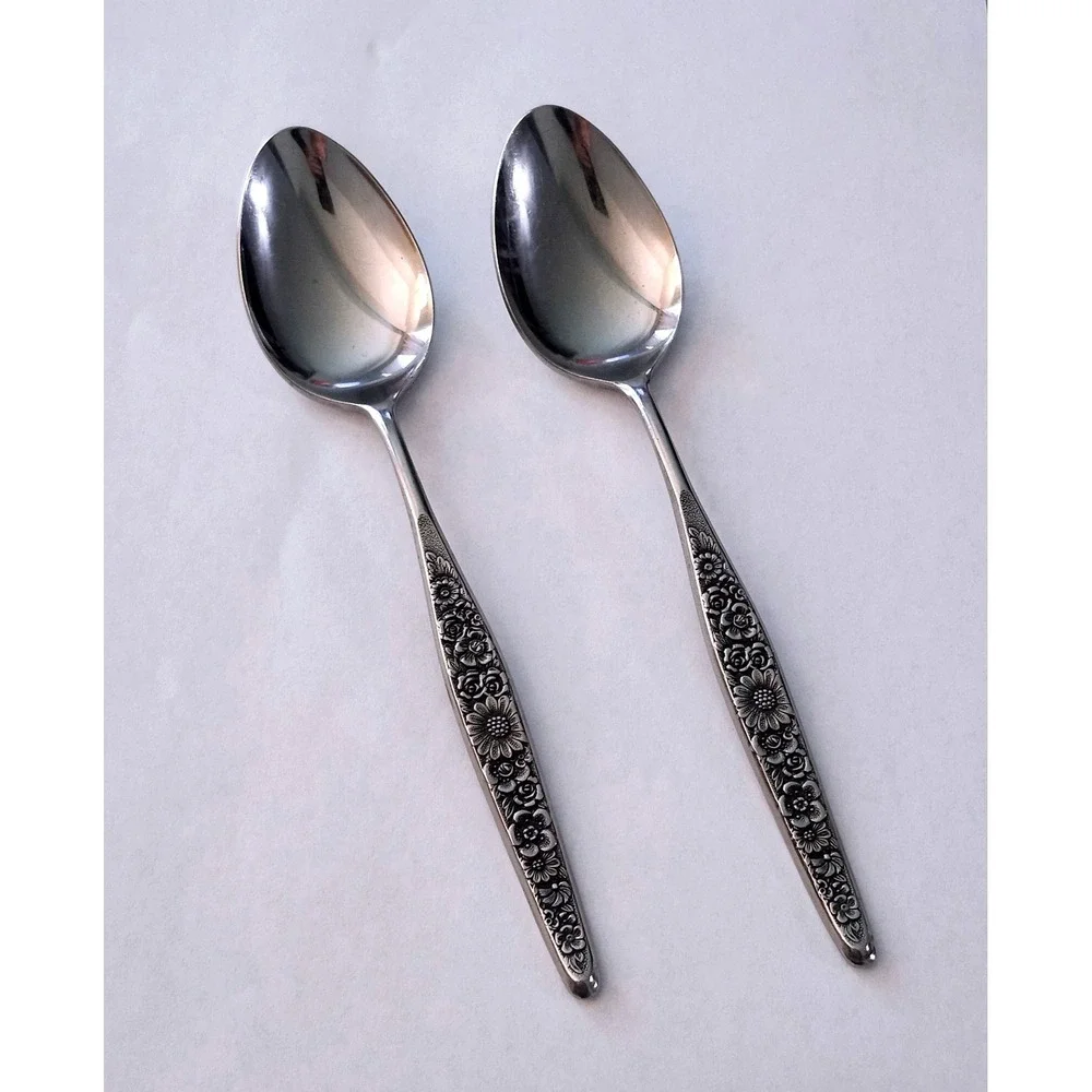 Interpur Jardinera Flatware Stainless Silverware Vintage Lot 2 Tablespoons MCM